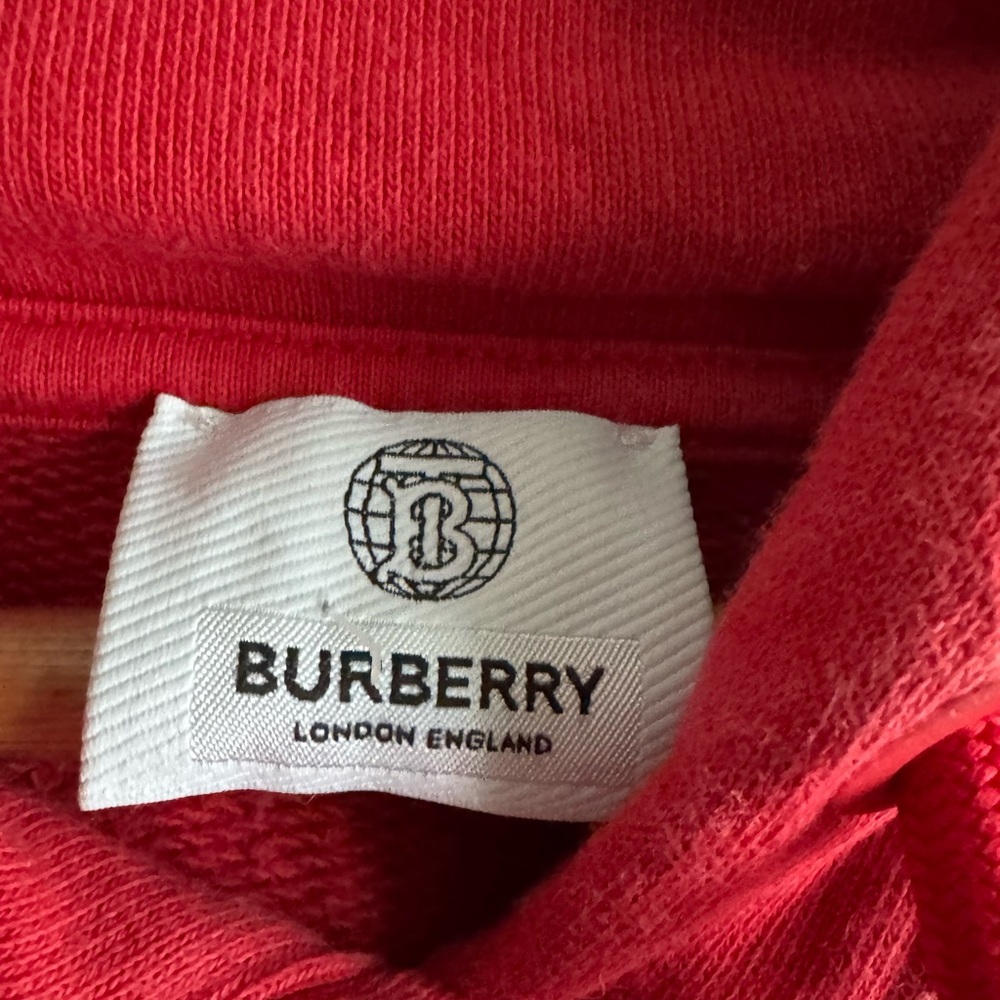 Burberry Red Hoodie with Large White Love Graphic - Picture 4 of 5